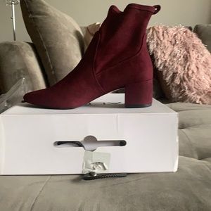 New ALDO Burgundy Suede Booties